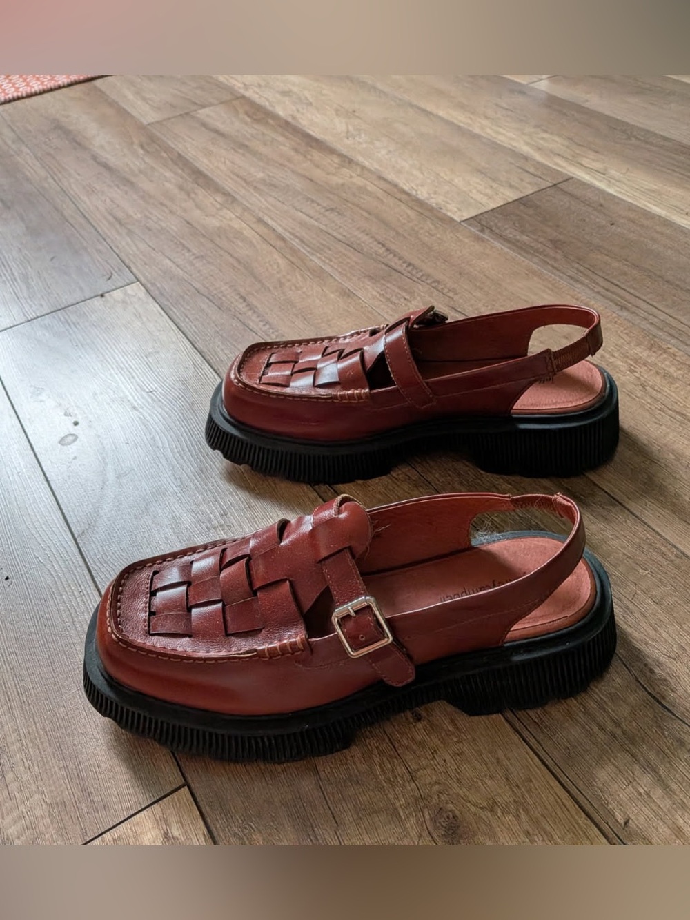 Jeffrey Campbell Brown Woven Platform Slingback Loafer with Black Sole - size 11 - Picture 3 of 6